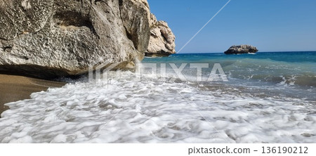 Cyprus Rocky Beach Wave Crash Cyprus Rocky Beach Wave Crash 136190212