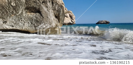Cyprus Rocky Beach Wave Crash Cyprus Rocky Beach Wave Crash 136190215