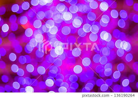 Abstract purple bokeh lights with soft glow and blurred circles creating dreamy background texture 136190264
