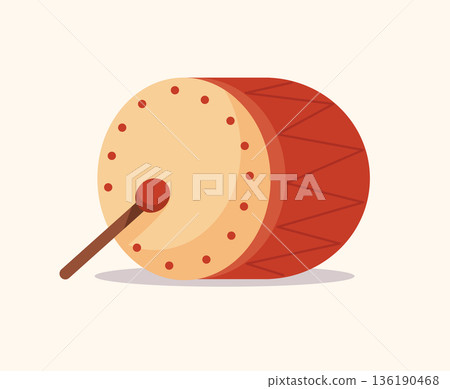Red Drum with Drumstick vector illustration Red Drum with Drumstick vector illustration 136190468