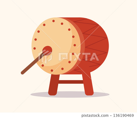 Red Drum with Drumstick vector illustration Red Drum with Drumstick vector illustration 136190469