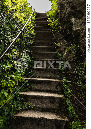 Old stone staircase, Germany 136190937