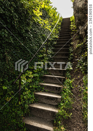 Old stone staircase, Germany Old stone staircase, Germany 136190938
