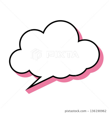 Simple speech bubble illustration - Fluffy Simple speech bubble illustration - Fluffy 136190962