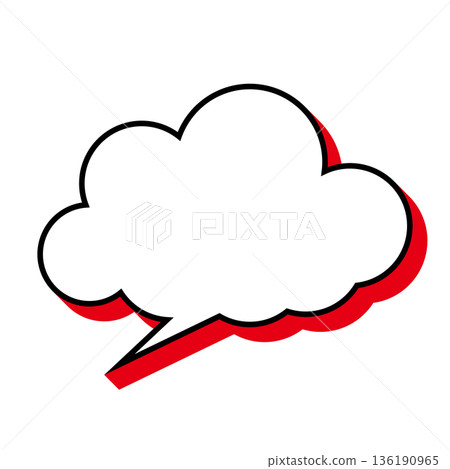 Simple speech bubble illustration - Fluffy Simple speech bubble illustration - Fluffy 136190965