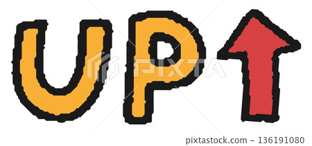 手寫插圖：向上（上升） 136191080