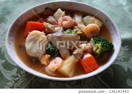 Delicious looking bouillabaisse 136191443