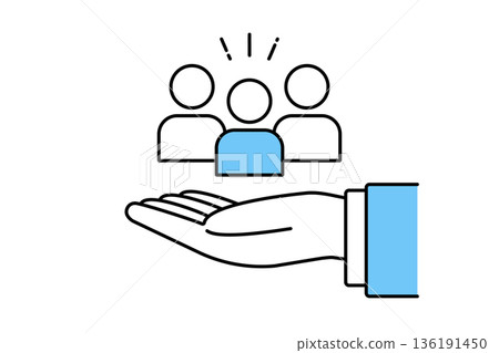 一位穿著西裝的人的手，負責取得和引入人力資源。 136191450