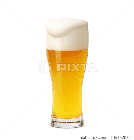 逼真的啤酒杯插圖 136192024