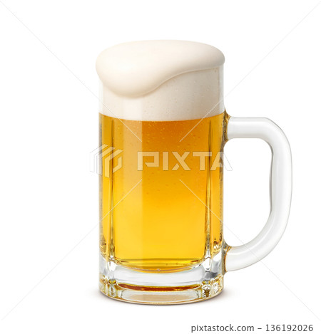 Beer mug illustration glass realistic 136192026