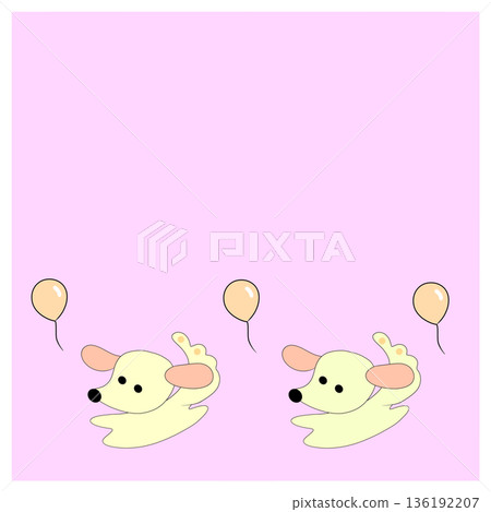 Dog and balloons 136192207