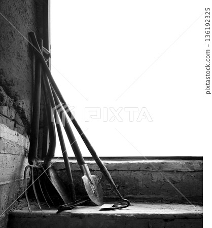 Old tools in the barn Old tools in the barn 136192325
