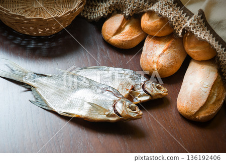 Two fish and five breads Two fish and five breads 136192406