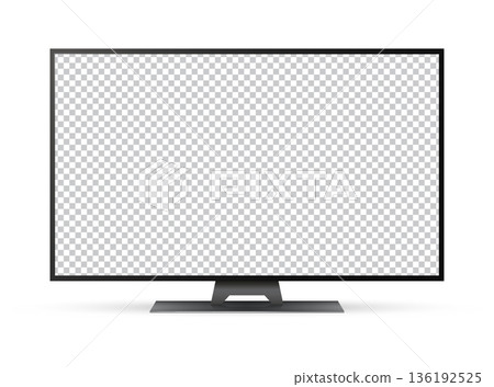 Realistic TV screen. Large television display mockup. Blank TV template. Realistic TV screen. Large television display mockup. Blank TV template. 136192525