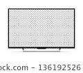 Smart tv mockup. Front view with empty screen on white background. 136192526