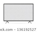 LCD TV with blank empty screen on white background. TV vector mockup. 136192527