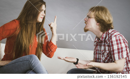 Man and woman having fight Man and woman having fight 136192545