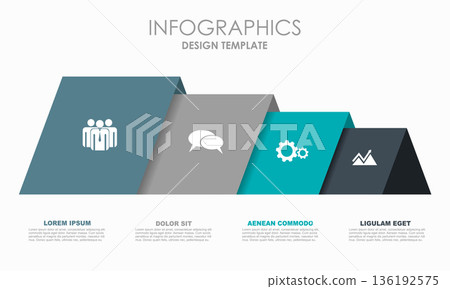 Modern infographic icons and text blocks perfect for business processes, presentations, educational content. Vector illustration. Modern infographic icons and text blocks perfect for business processes, presentations, educational content. Vector illustration. 136192575