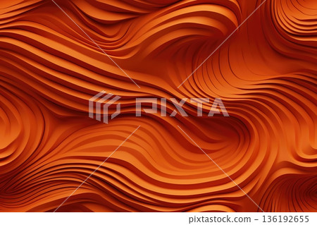 An abstract orange plastic swirly seamless tile repeating pattern - Generative AI 136192655