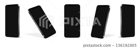 Realistic smartphone mockup. Mobile phone vector isolated on white background 136192805