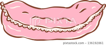 Hand drawn Pink Pillow with Lace Illustration Hand drawn Pink Pillow with Lace Illustration 136192861