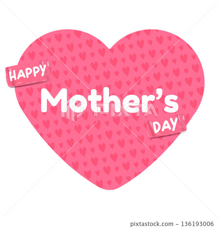 Happy Mothers Day vector heart shape sticker isolated on white, creative greeting mother day heart banner background for social media, gift cards, and festive decorations 136193006