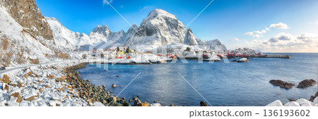 Outstanding winter scenery of A village. Outstanding winter scenery of A village. 136193602