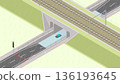 Isometric image of a flooded underpass (green space) 136193645