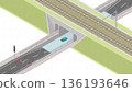 Isometric image of a flooded underpass (plain) 136193646