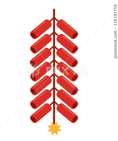 Hanging Chinese Firecrackers background Vector Illustration Hanging Chinese Firecrackers background Vector Illustration 136193759