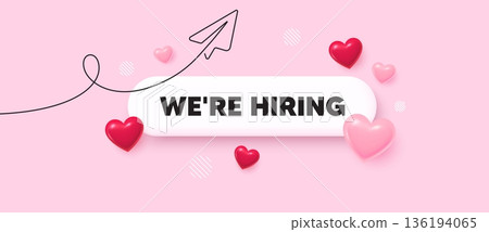 Hiring search bar. Share plane line icon. We are hiring. Join our team sign. Become a member symbol. Search button with 3d hearts. Vector Hiring search bar. Share plane line icon. We are hiring. Join our team sign. Become a member symbol. Search button with 3d hearts. Vector 136194065