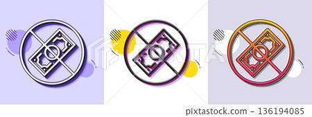 Corrupt line icon. Halftone dotted pattern. Gradient icon with grain shadow. No cash money sign. Stop corruption crime symbol. Line corrupt icon. Various designs. Vector Corrupt line icon. Halftone dotted pattern. Gradient icon with grain shadow. No cash money sign. Stop corruption crime symbol. Line corrupt icon. Various designs. Vector 136194085