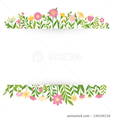 Background with spring flowers with empty space for text 136194130