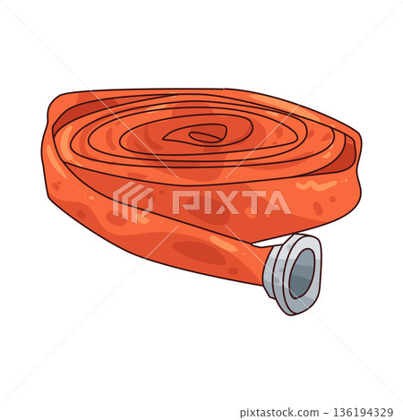 illustration of fire hose illustration of fire hose 136194329
