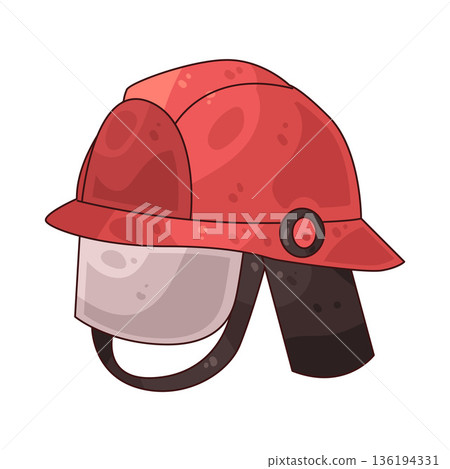 illustration of firefighter helmet illustration of firefighter helmet 136194331