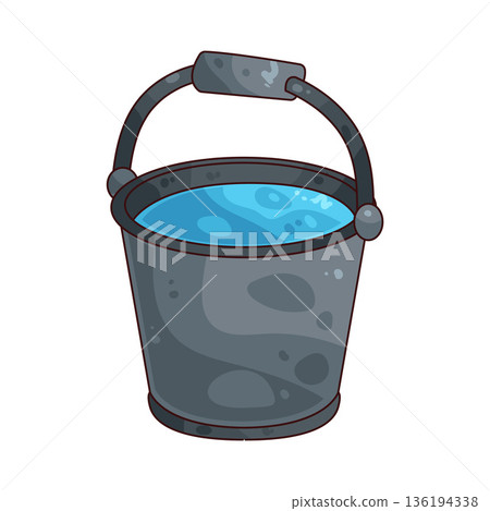 illustration of water bucket 136194338