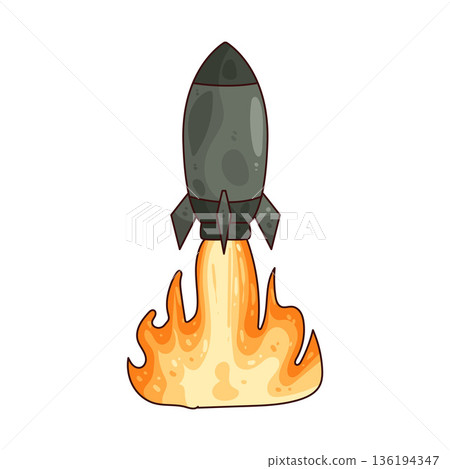 illustration of rocket launchs 136194347