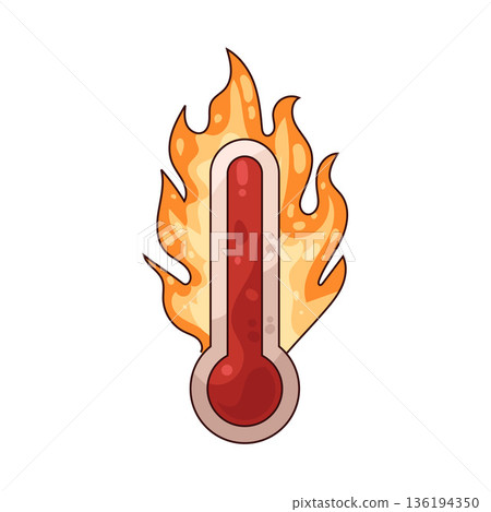 illustration of Hot temperature 136194350