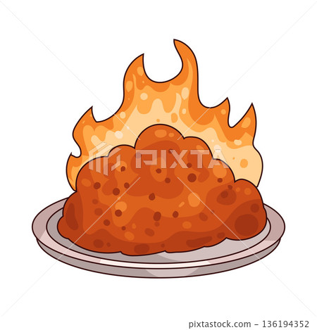illustration of Spicy food illustration of Spicy food 136194352