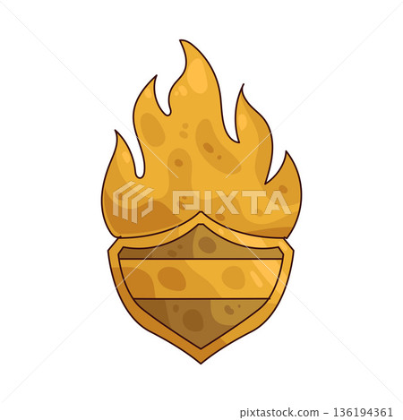 illustration of firefighter badge  136194361