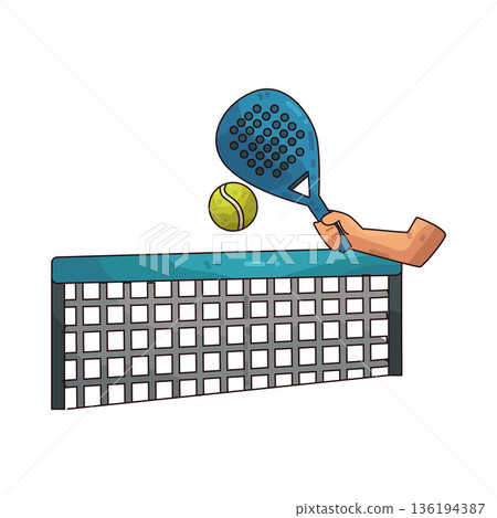 illustration of Padel Drop Shot 136194387