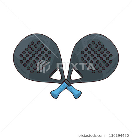 illustration of Two padel rackets 136194420