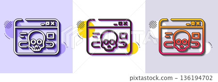 Cyber attack line icon. Halftone dotted pattern. Gradient icon with grain shadow. Web protection sign. Internet website phishing symbol. Line cyber attack icon. Various designs. Vector Cyber attack line icon. Halftone dotted pattern. Gradient icon with grain shadow. Web protection sign. Internet website phishing symbol. Line cyber attack icon. Various designs. Vector 136194702