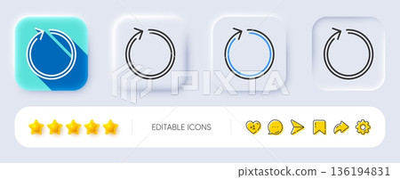 Loop arrow line icon. Neumorphic, Flat shadow, 3d buttons. Refresh Arrowhead symbol. Navigation pointer sign. Line loop icon. Social media icons. Vector Loop arrow line icon. Neumorphic, Flat shadow, 3d buttons. Refresh Arrowhead symbol. Navigation pointer sign. Line loop icon. Social media icons. Vector 136194831