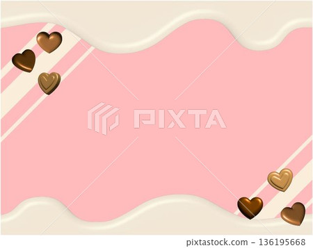 White chocolate and heart chocolate background White chocolate and heart chocolate background 136195668