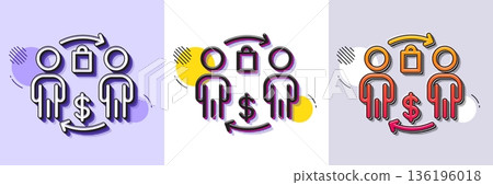 Buying process line icon. Halftone dotted pattern. Gradient icon with grain shadow. Shopping bag sign. Supermarket purchases symbol. Line buying process icon. Various designs. Vector Buying process line icon. Halftone dotted pattern. Gradient icon with grain shadow. Shopping bag sign. Supermarket purchases symbol. Line buying process icon. Various designs. Vector 136196018