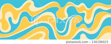 Groovy Psychedelic Wave Background. Retro 60s 70s Colorful Abstract Banner Design. Summer Vector Illustration Groovy Psychedelic Wave Background. Retro 60s 70s Colorful Abstract Banner Design. Summer Vector Illustration 136196025