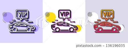 Vip transfer line icon. Halftone dotted pattern. Gradient icon with grain shadow. Very important person transport sign. Luxury taxi symbol. Line vip transfer icon. Various designs. Vector Vip transfer line icon. Halftone dotted pattern. Gradient icon with grain shadow. Very important person transport sign. Luxury taxi symbol. Line vip transfer icon. Various designs. Vector 136196035