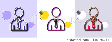 User line icon. Halftone dotted pattern. Gradient icon with grain shadow. Profile Avatar sign. Businessman Person silhouette symbol. Line human icon. Various designs. Vector User line icon. Halftone dotted pattern. Gradient icon with grain shadow. Profile Avatar sign. Businessman Person silhouette symbol. Line human icon. Various designs. Vector 136196214