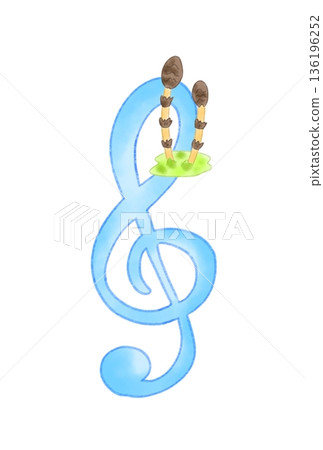 Musical note with horsetail 136196252